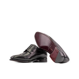 DapperFam Zephyr in Black Men's Italian Leather Longwing Blucher in #color_