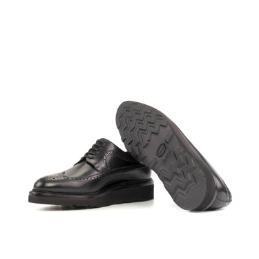 DapperFam Zephyr in Black Men's Italian Leather Longwing Blucher in #color_