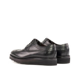 DapperFam Zephyr in Black Men's Italian Leather Longwing Blucher in #color_