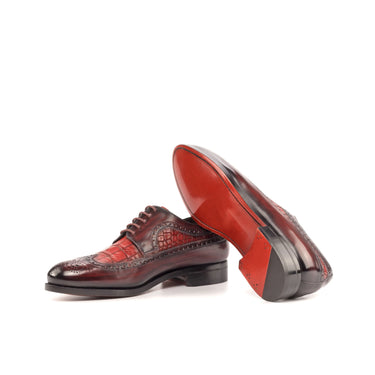 DapperFam Zephyr in Burgundy / Red Men's Hand-Painted Patina Longwing Blucher in #color_