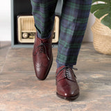 DapperFam Zephyr in Burgundy Men's Italian Leather Longwing Blucher in #color_