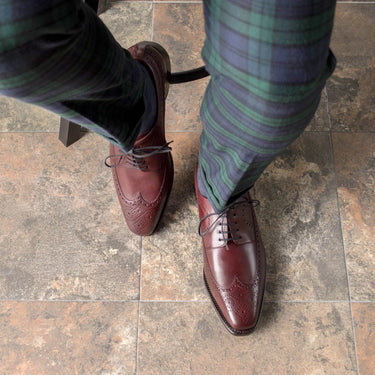 DapperFam Zephyr in Burgundy Men's Italian Leather Longwing Blucher in #color_