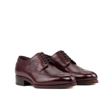 DapperFam Zephyr in Burgundy Men's Italian Leather Longwing Blucher in Burgundy #color_ Burgundy