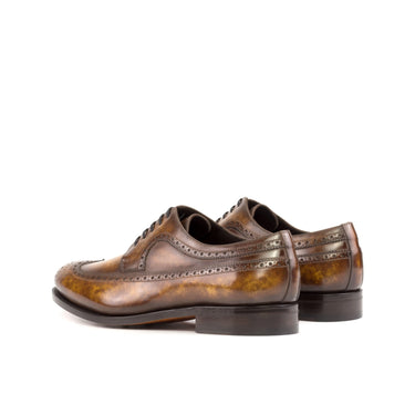 DapperFam Zephyr in Cognac Men's Hand-Painted Patina Longwing Blucher in #color_