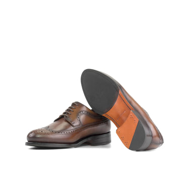 DapperFam Zephyr in Med Brown Men's Italian Leather Longwing Blucher in #color_