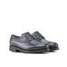 DapperFam Zephyr in Navy Men's Italian Leather Longwing Blucher in Navy #color_ Navy