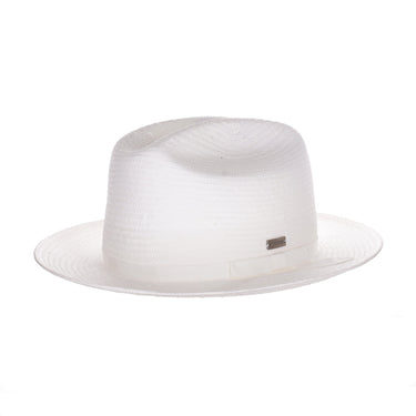 DapperFam The Buckhead Cattleman Crown Western Hat in White #color_ White