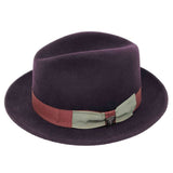 Dobbs Antigua Pinch Front Wool Fedora in Burgundy #color_ Burgundy