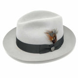 Dobbs Barrington Pinch Front Wool Felt Fedora in Pearl #color_ Pearl