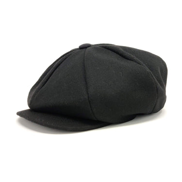 Dobbs Big Apple Newsboy Cap in Black OSFM #color_ Black OSFM