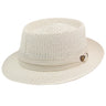 Dobbs Bishop Vented Milan Straw Pork Pie in Beige #color_ Beige