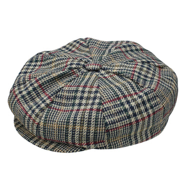 Dobbs Chap Wool Flat Cap in Olive Plaid #color_ Olive Plaid