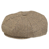 Dobbs Chap Wool Flat Cap in Sand / Black #color_ Sand / Black