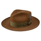 Dobbs Cool Kid Wool Felt Pinch Front Fedora in Cognac #color_ Cognac