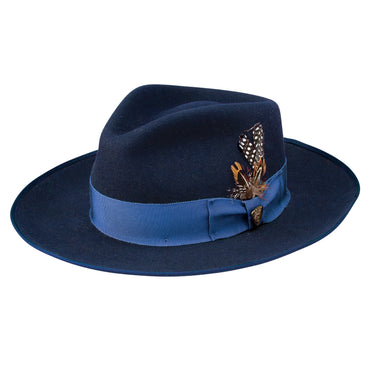 Dobbs Cool Kid Wool Felt Pinch Front Fedora in Navy #color_ Navy