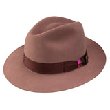 Dobbs Cubed Wool Felt Fedora in Mauve #color_ Mauve