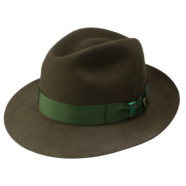 Dobbs Cubed Wool Felt Fedora in Sage #color_ Sage