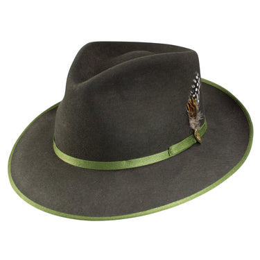 Dobbs Delevan B Wool Felt Pinch Front Fedora in Sage #color_ Sage