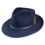 Dobbs Delevan B Wool Felt Pinch Front Fedora in Navy #color_ Navy