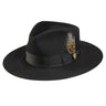 Dobbs Estate (Wool) Wide Brim Wool Felt Fedora in Black #color_ Black