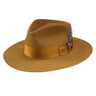 Dobbs Estate (Wool) Wide Brim Wool Felt Fedora in Cognac #color_ Cognac