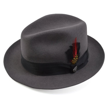 Dobbs Glen Cove Wool Felt Fedora in Steel #color_ Steel