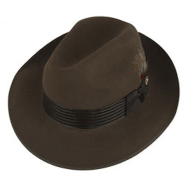 Dobbs Harvey Center Dent Fedora in Mink #color_ Mink