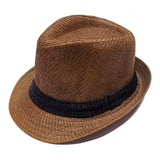 Dobbs Mini Straw Fedora in Brown #color_ Brown