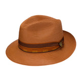 Dobbs Multiline Straw Fedora in Copper #color_ Copper