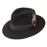 Dobbs Prescott Wool and Fur Felt Fedora in Black #color_ Black