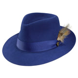 Dobbs Prescott Wool and Fur Felt Fedora in Royal #color_ Royal