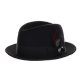 Dobbs Randall Center Dent Wool Felt Homburg in Black #color_ Black