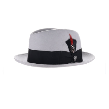 Dobbs Randall Center Dent Wool Felt Homburg in Pearl #color_ Pearl