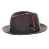 Dobbs Randall Center Dent Wool Felt Homburg in Coffee #color_ Coffee