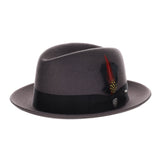 Dobbs Randall Center Dent Wool Felt Homburg in Steel #color_ Steel