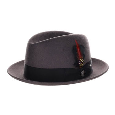 Dobbs Randall Center Dent Wool Felt Homburg in Steel #color_ Steel