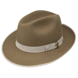 Dobbs Regalis B Center Dent Wool Felt Fedora in Camel #color_ Camel