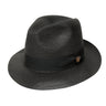 Dobbs Rosebud Milan Straw Fedora in Black #color_ Black