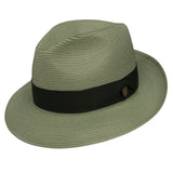 Dobbs Rosebud Milan Straw Fedora in Olive #color_ Olive