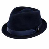 Dobbs Shorty Wool Felt Stingy Brim Fedora in Navy #color_ Navy