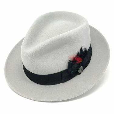 Dobbs Strand II Teardrop Crown Wool Felt Fedora in Pearl #color_ Pearl