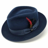 Dobbs Strand II Teardrop Crown Wool Felt Fedora in Navy #color_ Navy