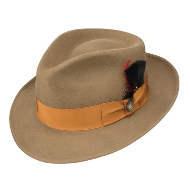 Dobbs Strand II Teardrop Crown Wool Felt Fedora in Camel #color_ Camel