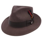 Dobbs Strand II Teardrop Crown Wool Felt Fedora in Coffee #color_ Coffee