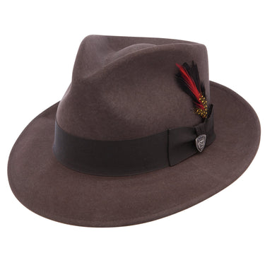 Dobbs Strand II Teardrop Crown Wool Felt Fedora in Coffee #color_ Coffee