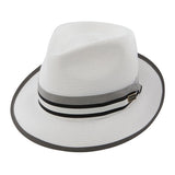 Dobbs Turlock Milan Straw Fedora in White #color_ White