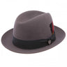 Dobbs Woodmere Center Dent Wool Felt Fedora in Steel #color_ Steel