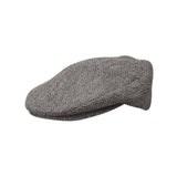 Dorfman Duke Herringbone Wool Blend Ivy Cap in Grey #color_ Grey