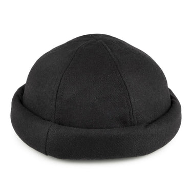 Dorfman Philadelphia Melton Wool Watch Cap in Black #color_ Black