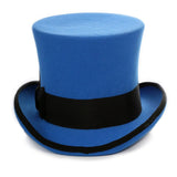 Ferrecci Premium Top Hat in Royal Blue & Black Wool Victorian Elegance in #color_